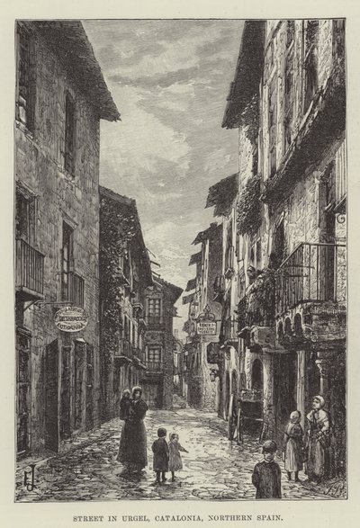 Calle en Urgel, Cataluña, norte de España de E. Jennings